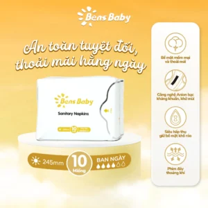 Băng Vệ Sinh Ban Ngày (10 Miếng 24,5cm) Mềm Mại Siêu Thấm Hút Thoáng Khí, Than Tre Kháng Khuẩn